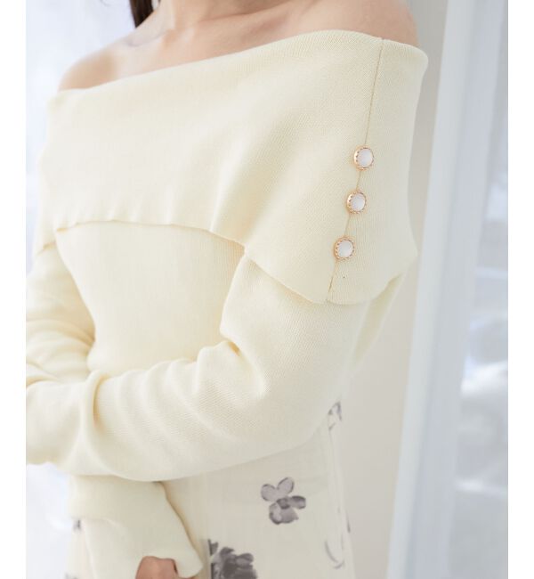 MAJESTICLEGON「フラワーオフショルドッキングワンピ」|ワンピース|