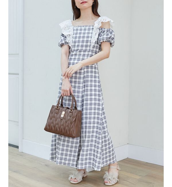  「肩レースフリルワンピース」|ワンピース|