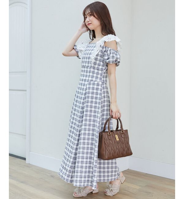  「肩レースフリルワンピース」|ワンピース|