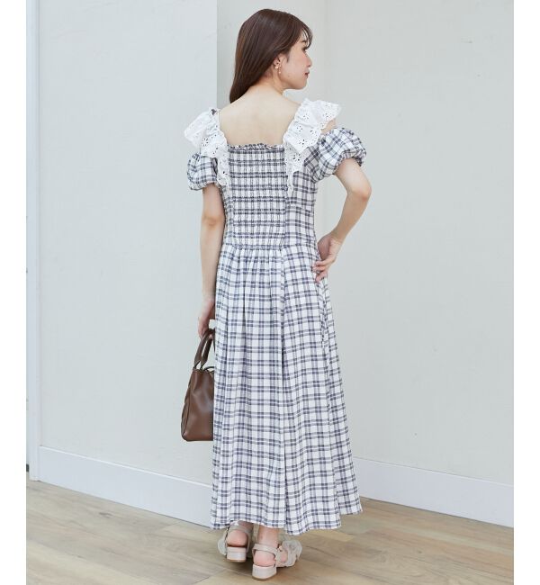  「肩レースフリルワンピース」|ワンピース|