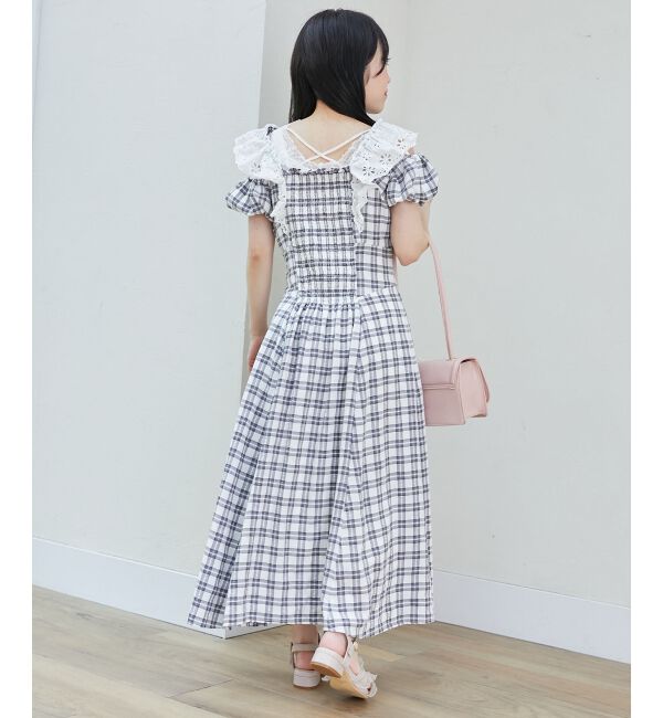  「肩レースフリルワンピース」|ワンピース|