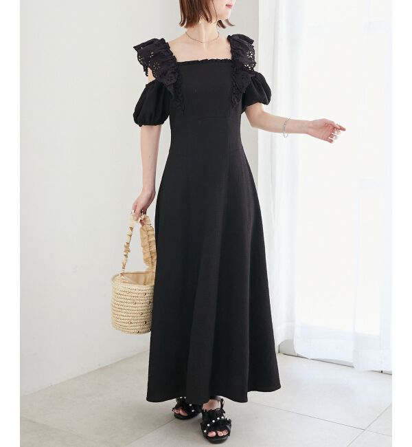  「肩レースフリルワンピース」|ワンピース|