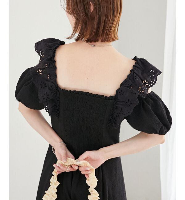  「肩レースフリルワンピース」|ワンピース|