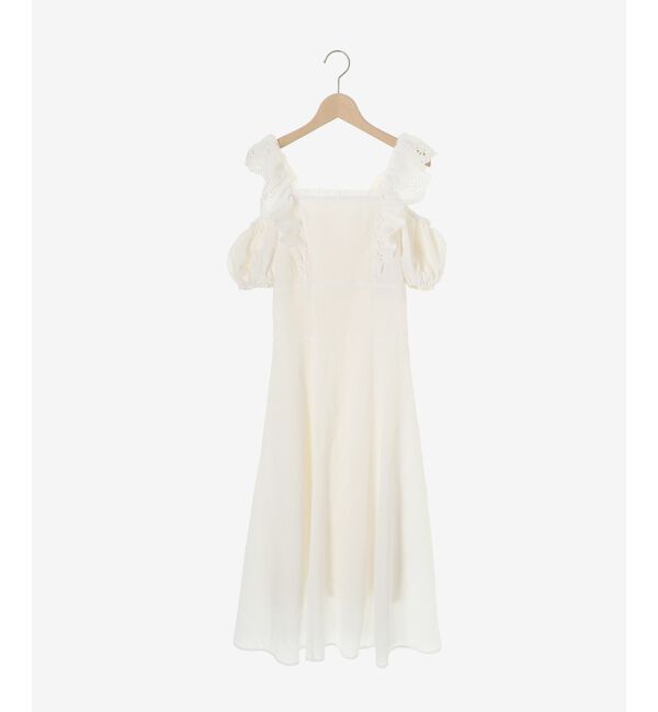  「肩レースフリルワンピース」|ワンピース|