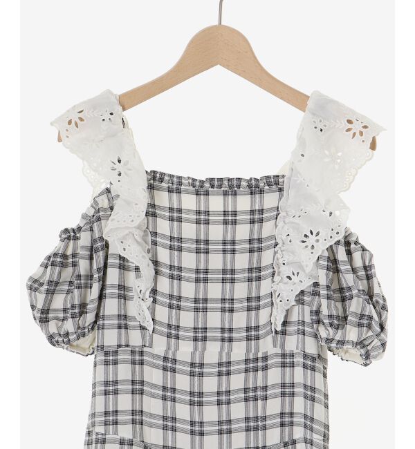  「肩レースフリルワンピース」|ワンピース|