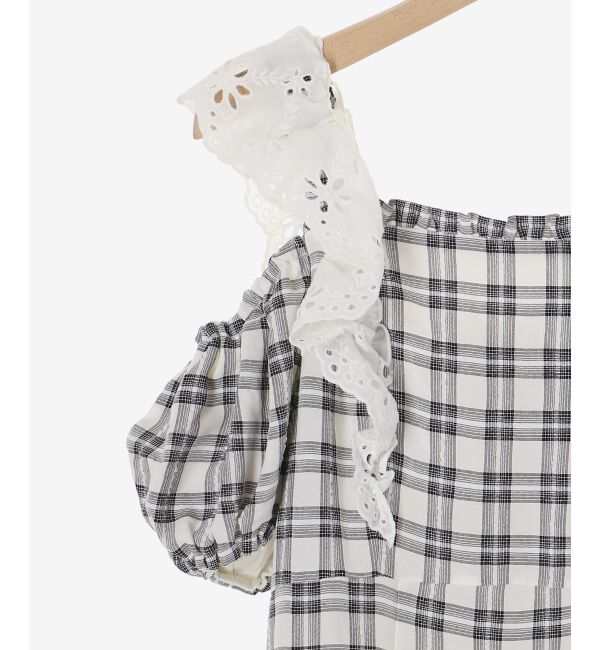  「肩レースフリルワンピース」|ワンピース|