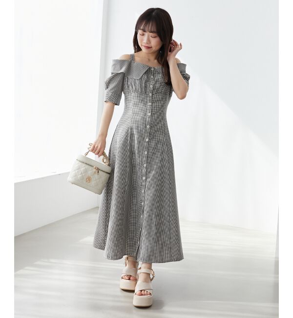  「オフショルシャツワンピース」|ワンピース|