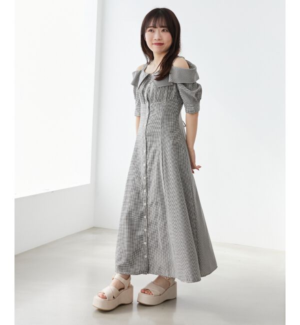  「オフショルシャツワンピース」|ワンピース|
