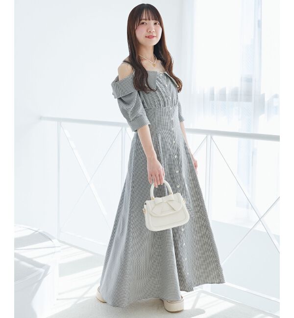  「オフショルシャツワンピース」|ワンピース|