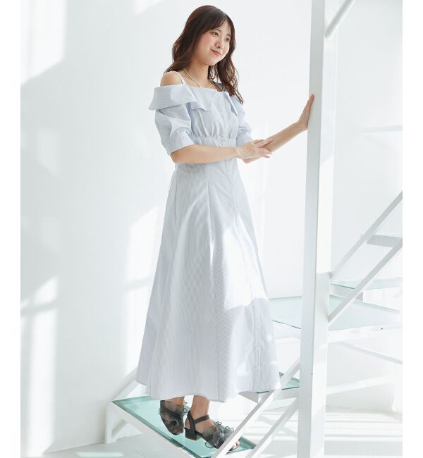  「オフショルシャツワンピース」|ワンピース|
