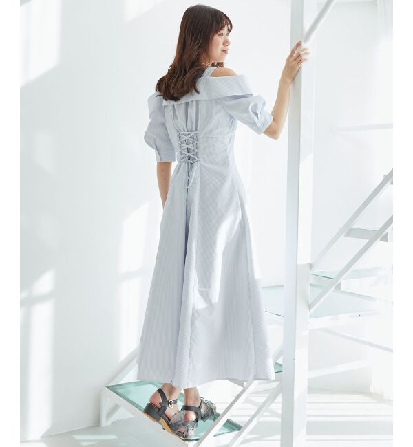  「オフショルシャツワンピース」|ワンピース|