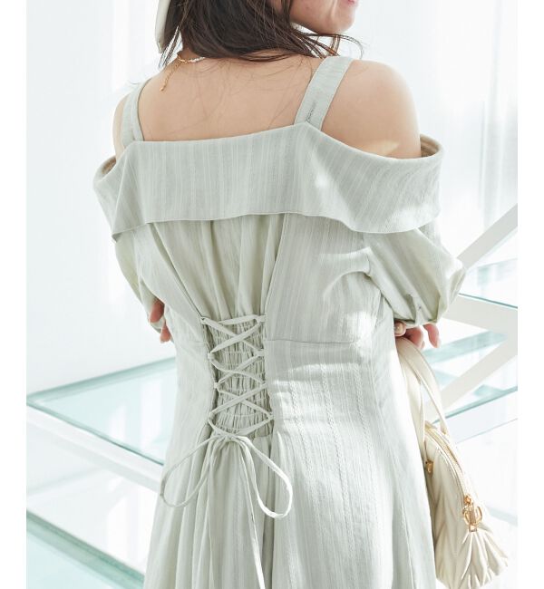  「オフショルシャツワンピース」|ワンピース|