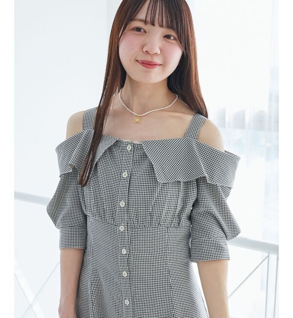  「オフショルシャツワンピース」|ワンピース|