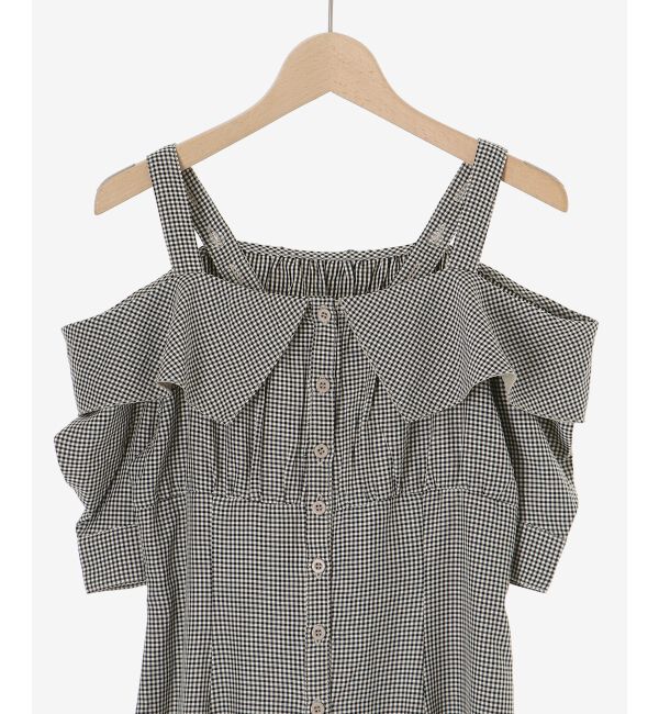  「オフショルシャツワンピース」|ワンピース|