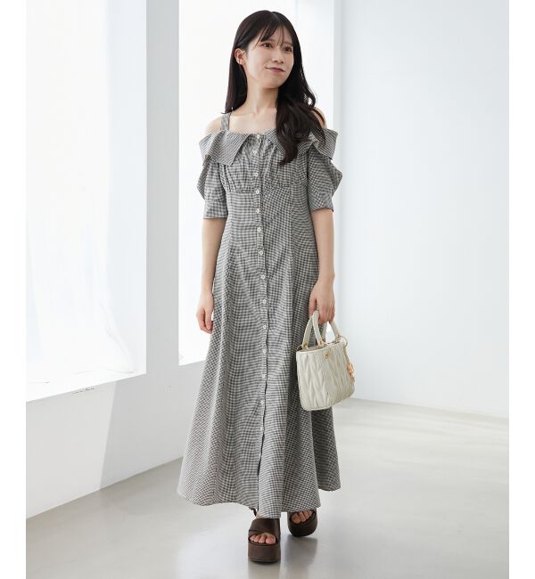  「オフショルシャツワンピース」|ワンピース|