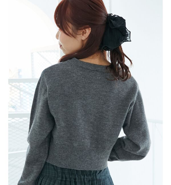  「取り外し襟付きニットカーデ」|カーディガン|