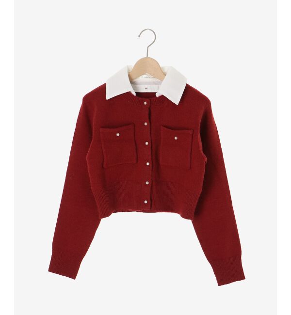  「取り外し襟付きニットカーデ」|カーディガン|