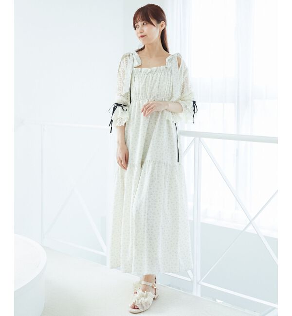  「キャミセットレーシー長袖カーデ」|カーディガン|