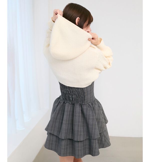  「ケーブルフードボレロセットミニワンピ」|ワンピース|