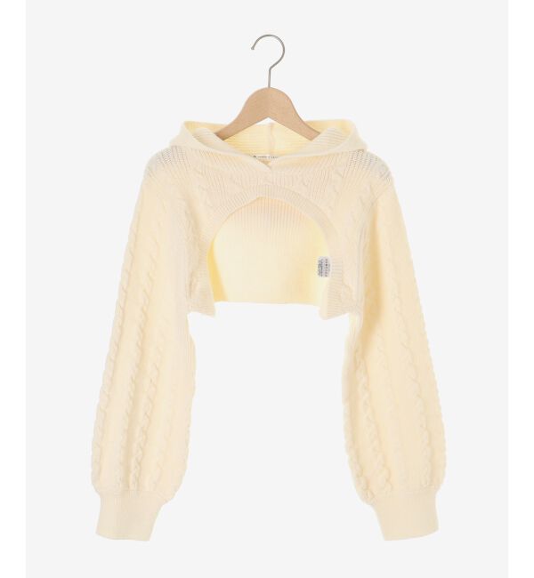  「ケーブルフードボレロセットミニワンピ」|ワンピース|