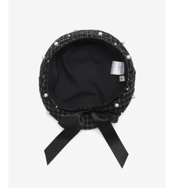  「パール&times;リボンツイードベレー帽」|ハンチング・ベレー帽|
