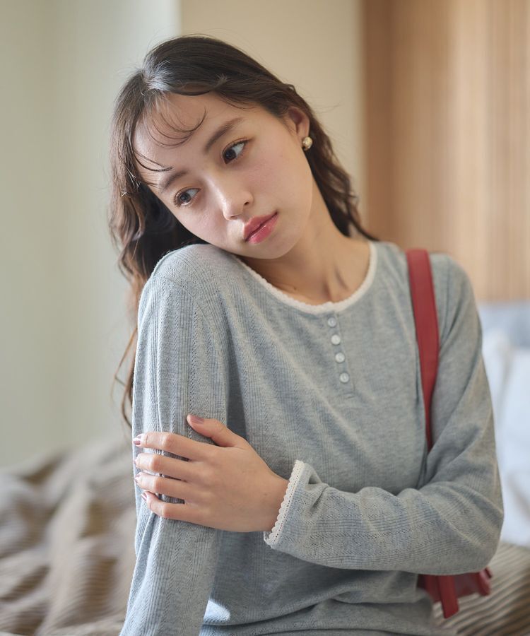 earth music&ecology「【WEB限定】アイレットジャカードタイトプルオーバー」|Tシャツ・カットソー|