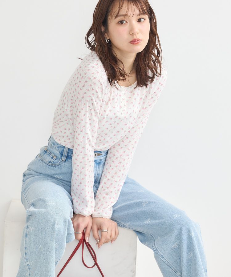 earth music&ecology「【WEB限定】アイレットジャカードタイトプルオーバー」|Tシャツ・カットソー|