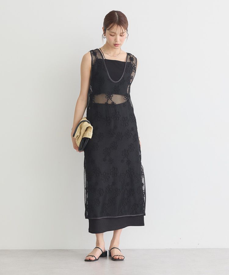 earth music&ecology「コード刺繍ベスト」|ワンピース|