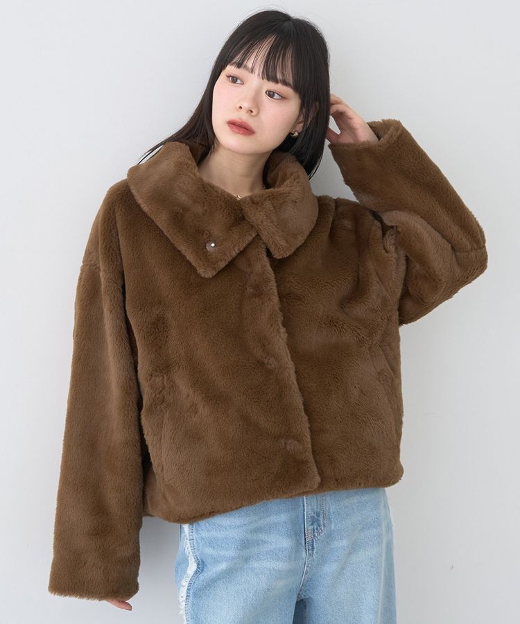 earth music&ecology「ファーショートブルゾン」|ブルゾン・スタジャン|