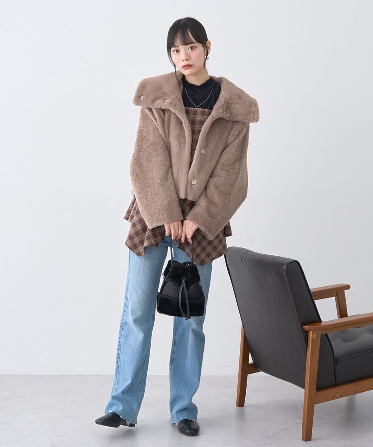 earth music&ecology「ファーショートブルゾン」|ブルゾン・スタジャン|