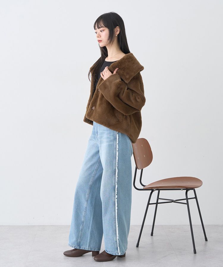 earth music&ecology「ファーショートブルゾン」|ブルゾン・スタジャン|