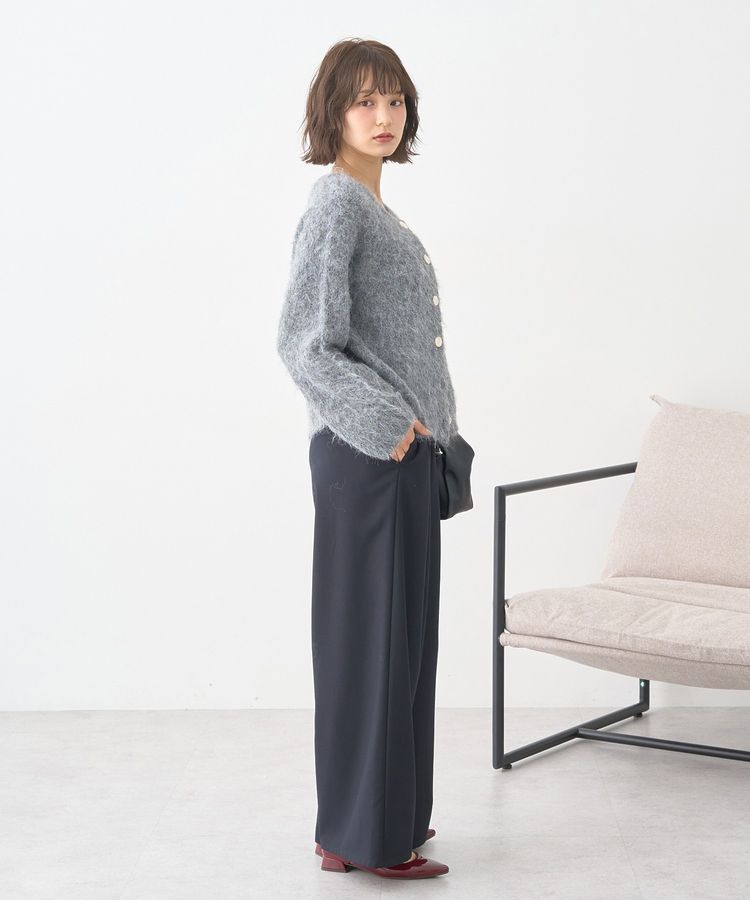 earth music&ecology「クルーネックシャギーカーディガン」|カーディガン|