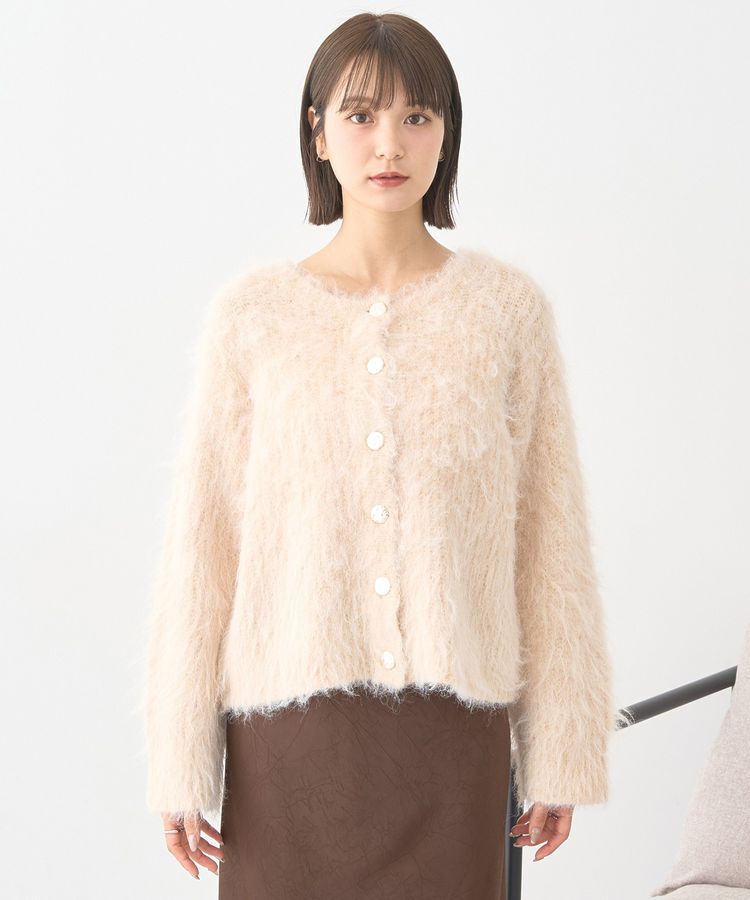 earth music&ecology「クルーネックシャギーカーディガン」|カーディガン|