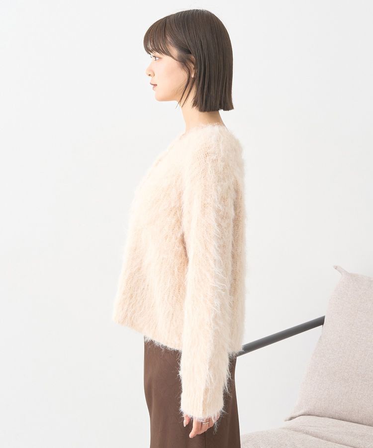 earth music&ecology「クルーネックシャギーカーディガン」|カーディガン|