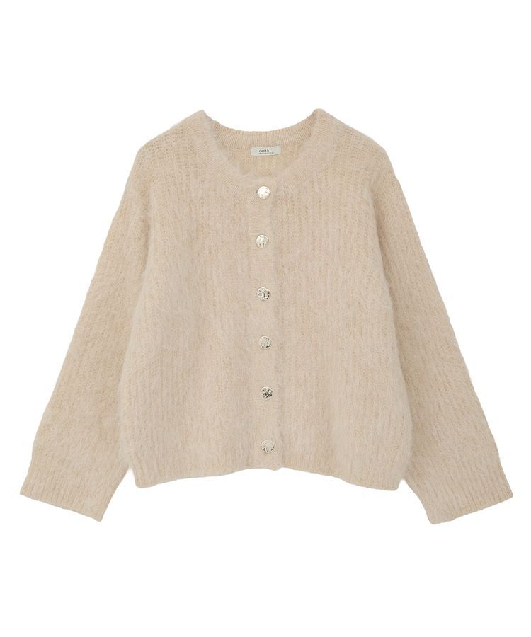 earth music&ecology「クルーネックシャギーカーディガン」|カーディガン|