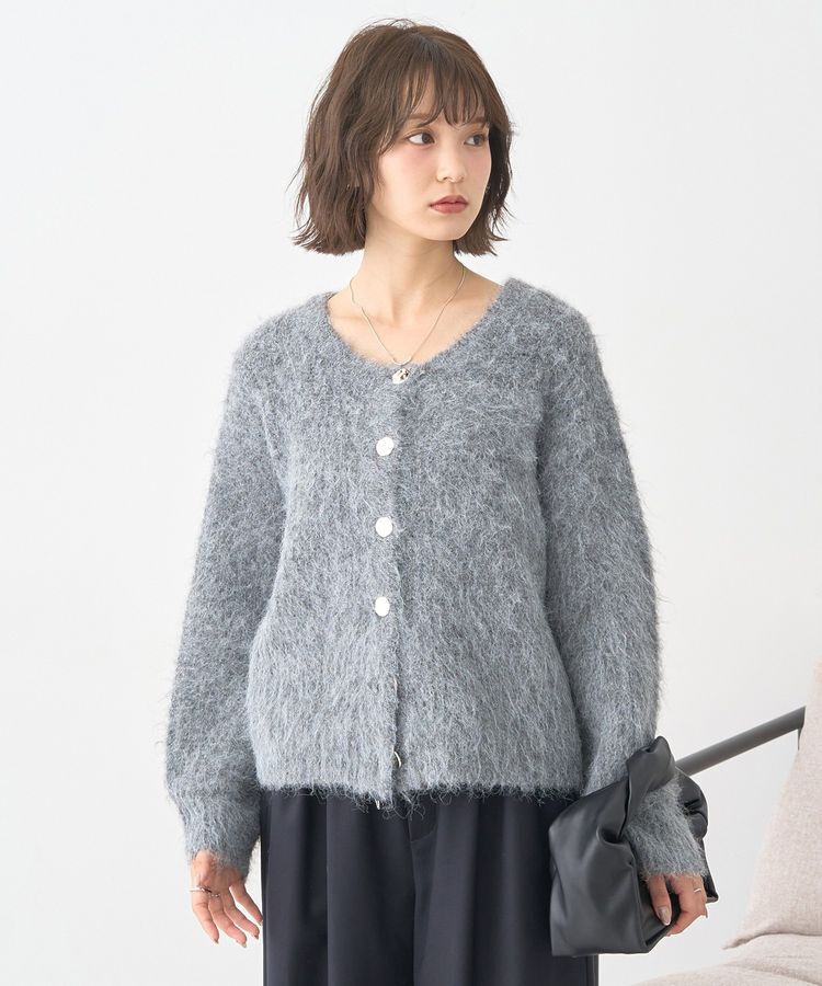 earth music&ecology「クルーネックシャギーカーディガン」|カーディガン|