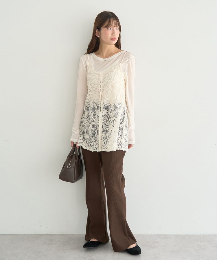 earth music&ecology「セルフカットテレコフレアパンツ」|その他|