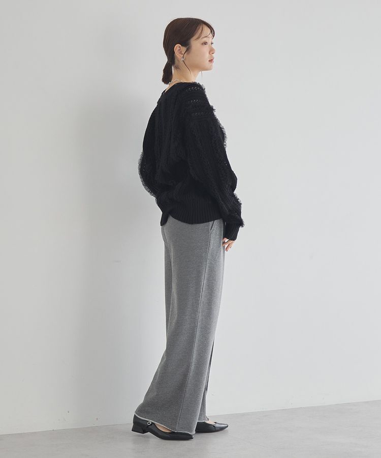 earth music&ecology「チュールフリルニットカーディガン」|カーディガン|