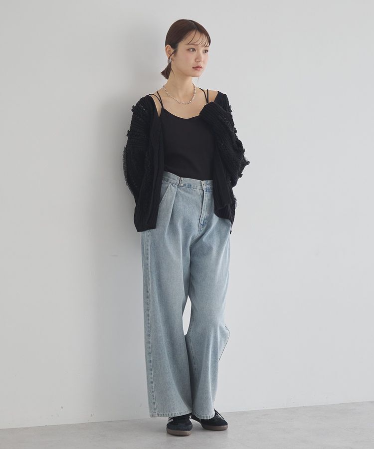 earth music&ecology「チュールフリルニットカーディガン」|カーディガン|