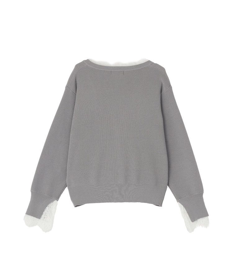 earth music&ecology「レーストリムカーディガン」|カーディガン|