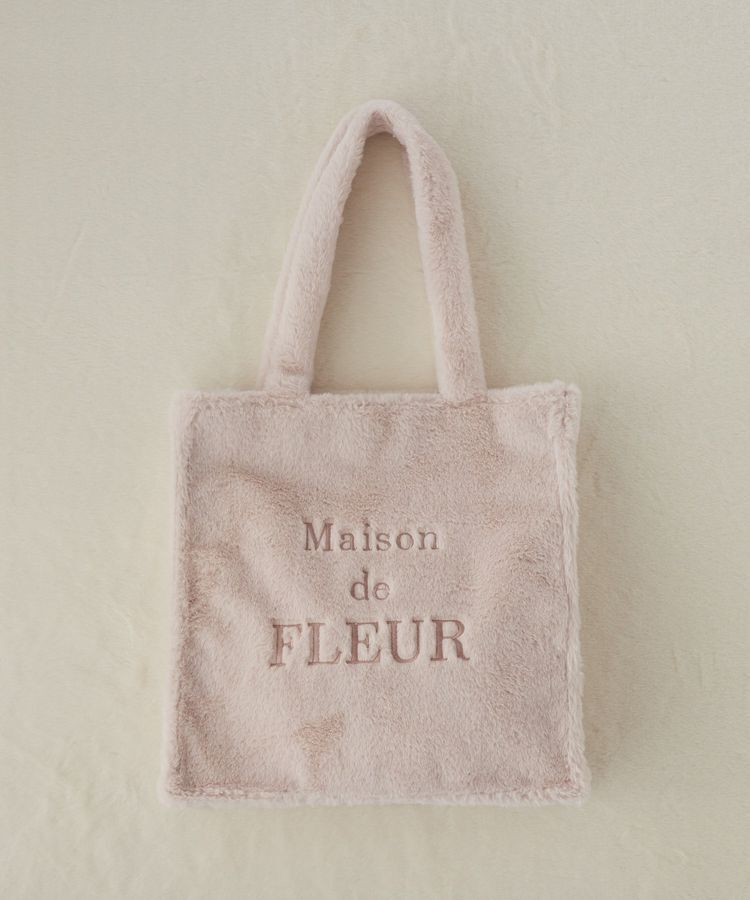 Maison de FLEUR「ファーブランドロゴ刺繍スクエアトートバッグ」|トートバッグ|ライトピンク