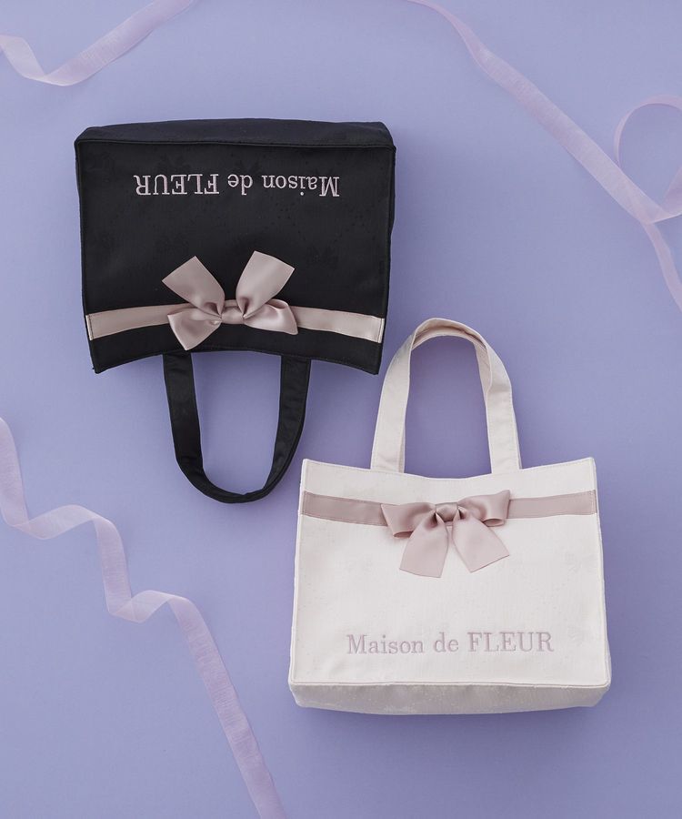 Maison de FLEUR「リボンジャカードスクエアトートバッグ」|トートバッグ|