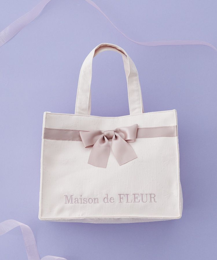 Maison de FLEUR「リボンジャカードスクエアトートバッグ」|トートバッグ|