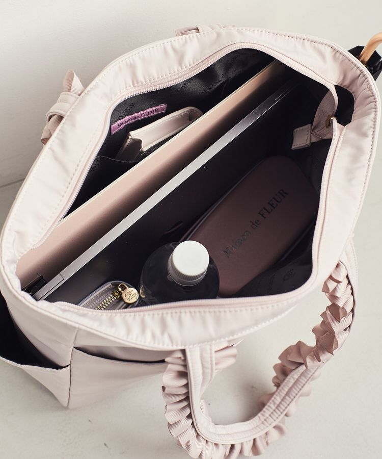 Maison de FLEUR「撥水加工フリルハンドルトートバッグ」|トートバッグ|