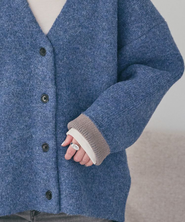 AMERICAN HOLIC「VネックWフェイスニットカーディガン【WEB限定カラー有り】」|カーディガン|