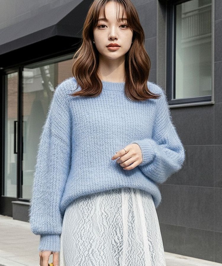 AMERICAN HOLIC「【WEB限定】フェザーゆるニットプルオーバー」|ニット・セーター|