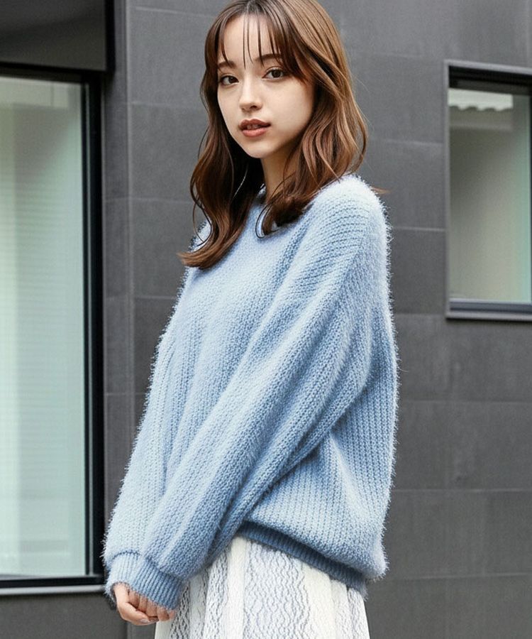 AMERICAN HOLIC「【WEB限定】フェザーゆるニットプルオーバー」|ニット・セーター|