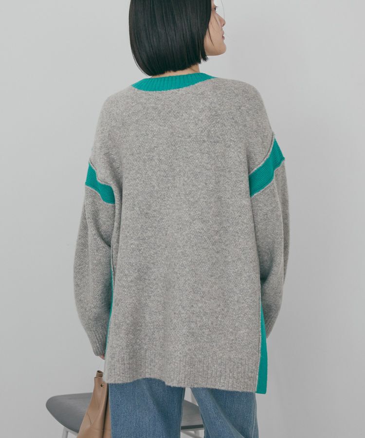 AMERICAN HOLIC「バイカラーニットプルオーバー【WEB限定カラー有り】」|ニット・セーター|