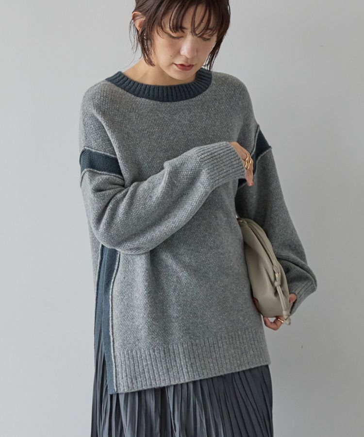 AMERICAN HOLIC「バイカラーニットプルオーバー【WEB限定カラー有り】」|ニット・セーター|