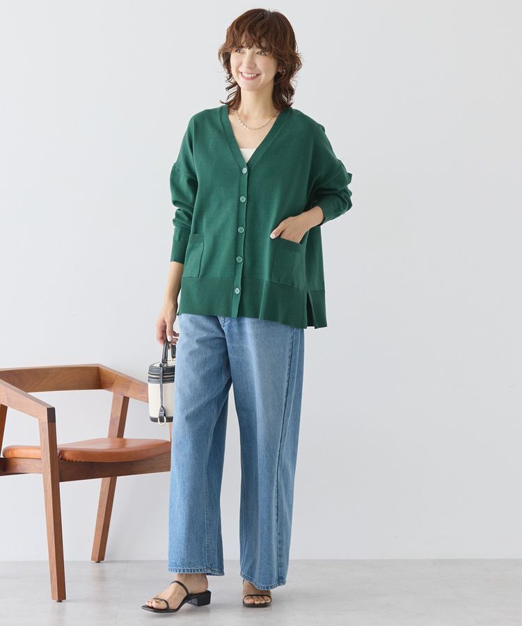 AMERICAN HOLIC「【WEB限定】バイパチVネックルーズカーディガン＜静電気軽減＞」|カーディガン|